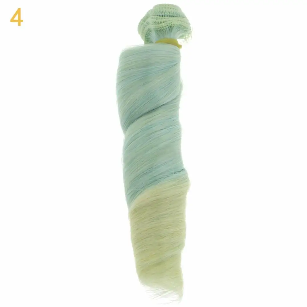 Color 4 1X DIY аксессуары 15 см* 100 см длинные волнистые кудрявые куклы градиент цвета парик волос для 1/3 1/4 1/6 1/12 SD BJD куклы парики - Цвет: Color 4