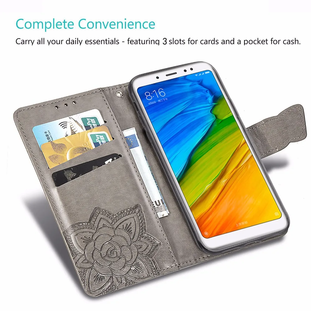 Чехол с 3D бабочкой для Xiaomi Redmi Note 5, 6, 6A, 7 Pro Plus, мягкий чехол из ТПУ, ПУ кожа, флип-чехол для телефона, кошелек, чехол, Etui Capa