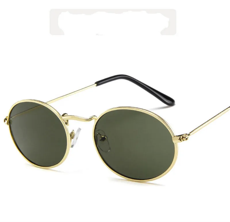 Gold frame Deepgreen Cute Sexy Retro Oval Sunglasses Women Small Gold Black Vintage Retro Sun Glasses Female Red Eyewear For Women Driver Goggles - Название цвета: Gold frame Deepgreen