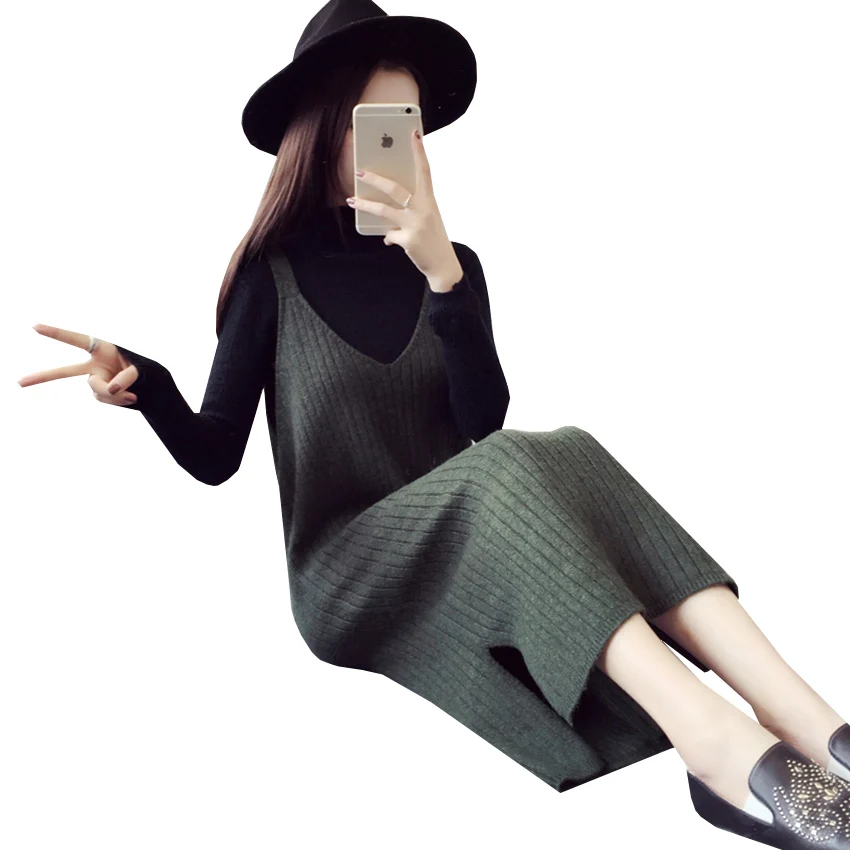 Женское трикотажное платье свитер с V образным вырезом|knitted dress|sweater dresswomen knitted dress |