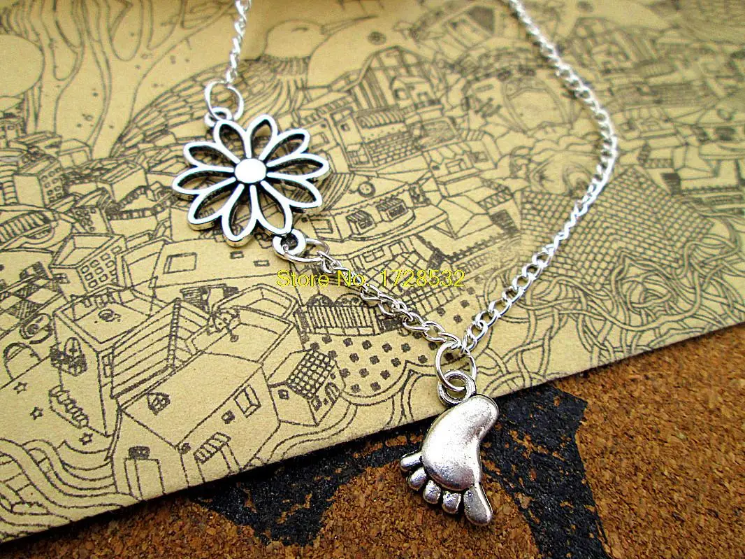Модные филигранные Цветы 25*19 мм с 14*10 подвеска для ног ожерелье|fashion necklace|necklace