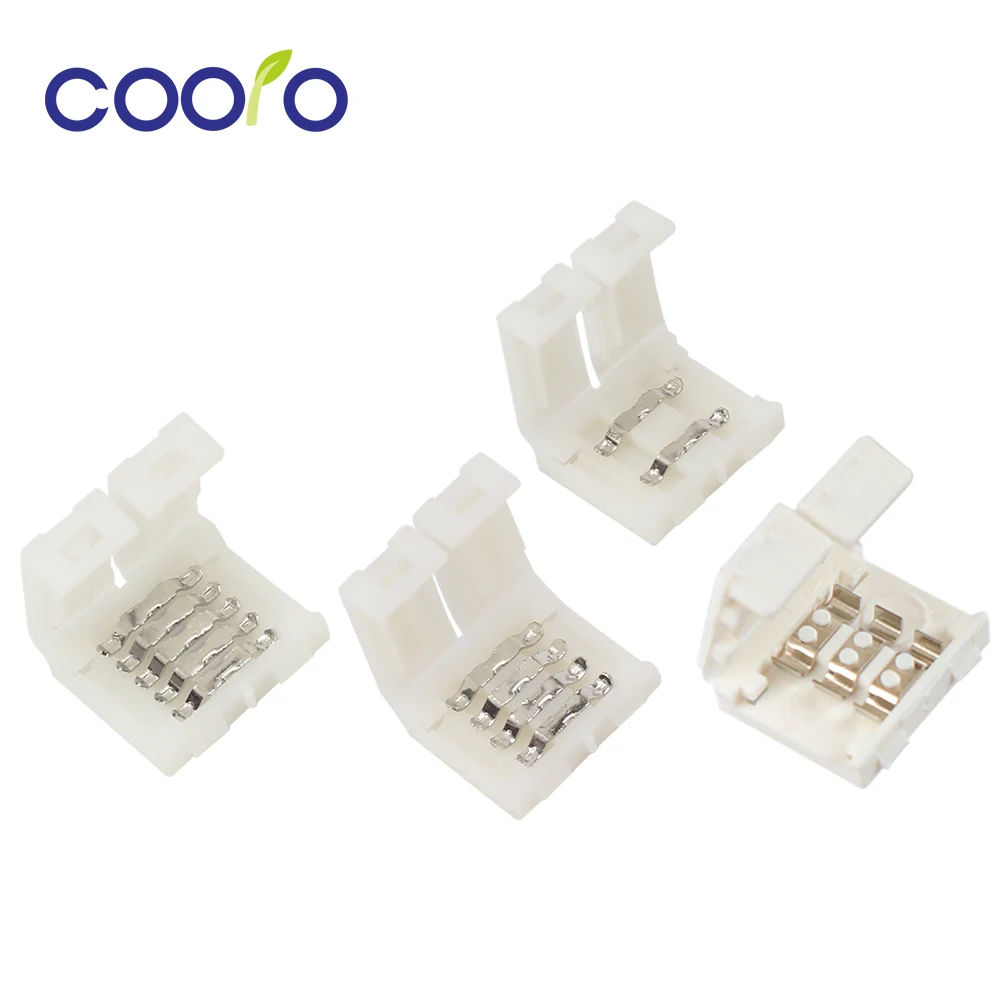 3Pin светодиодные ленты разъемы 2Pin 8 мм/2Pin 10 мм/4Pin мм/5Pin мм Свободный соединитель