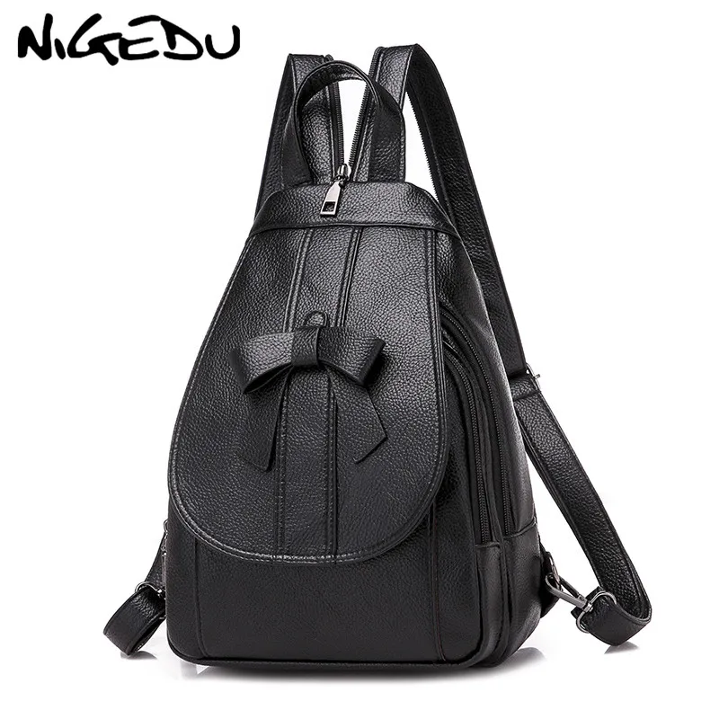 

Рюкзак женский из искусственной кожи, с бантом, красный, 2021