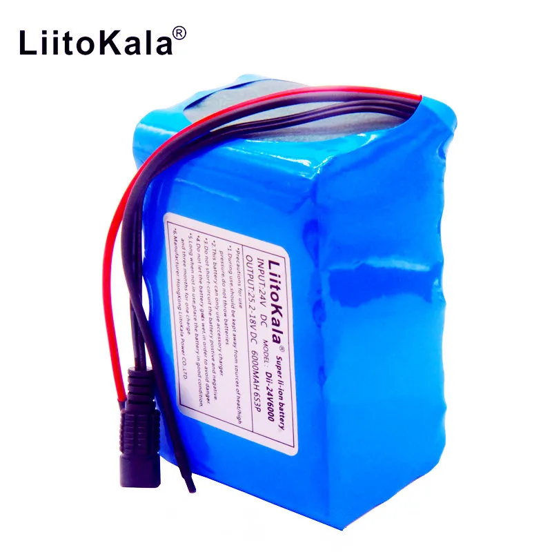 HK 6S3P LiitoKala 24V 6Ah батарея 25,2 V 18650 6000 mAh аккумуляторная батарея для gps-навигатора/тележки для гольфа/электрической Bic