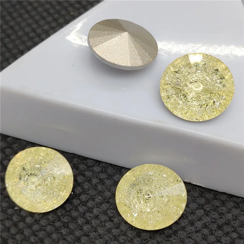 Jonquil ice color Кристалл ледяной цвет стекло кристалл аксессуары для одежды кристалл круг, Круглый, rivoli Pointback Стразы платье decoratio - Цвет: Jonquil ice color