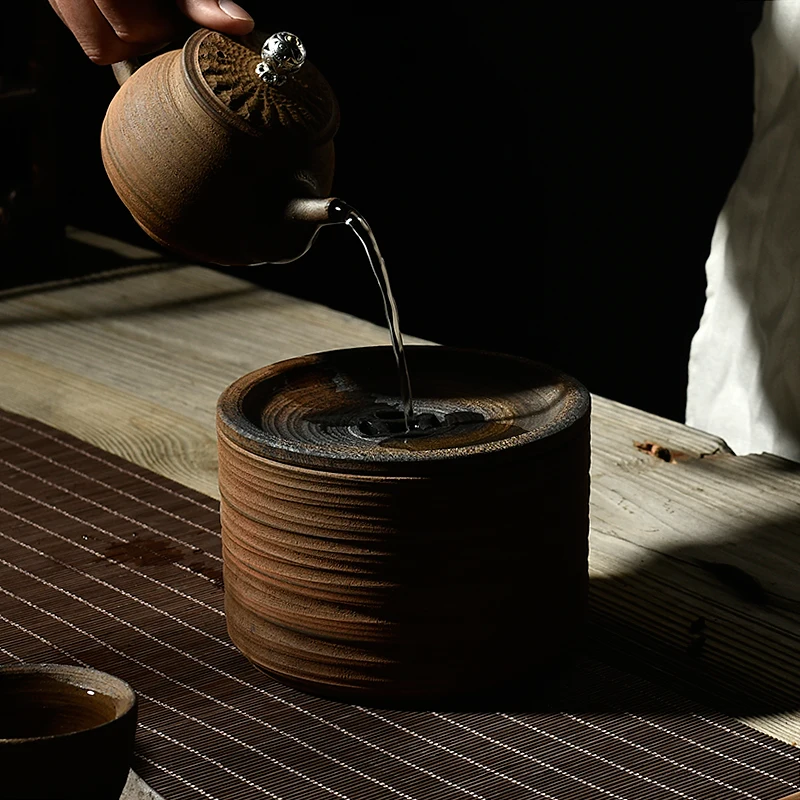 Подставка для чайника из грубой керамики в японском стиле поднос чая набор