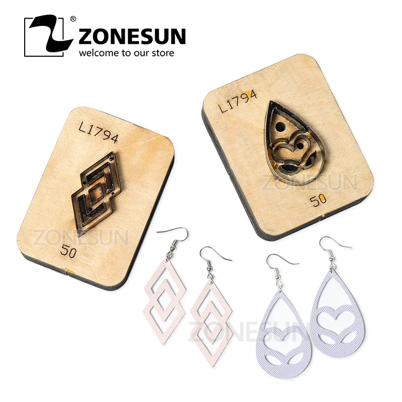 ZONESUN популярные товары кожаные серьги режущие штампы для бумаги резины кожи