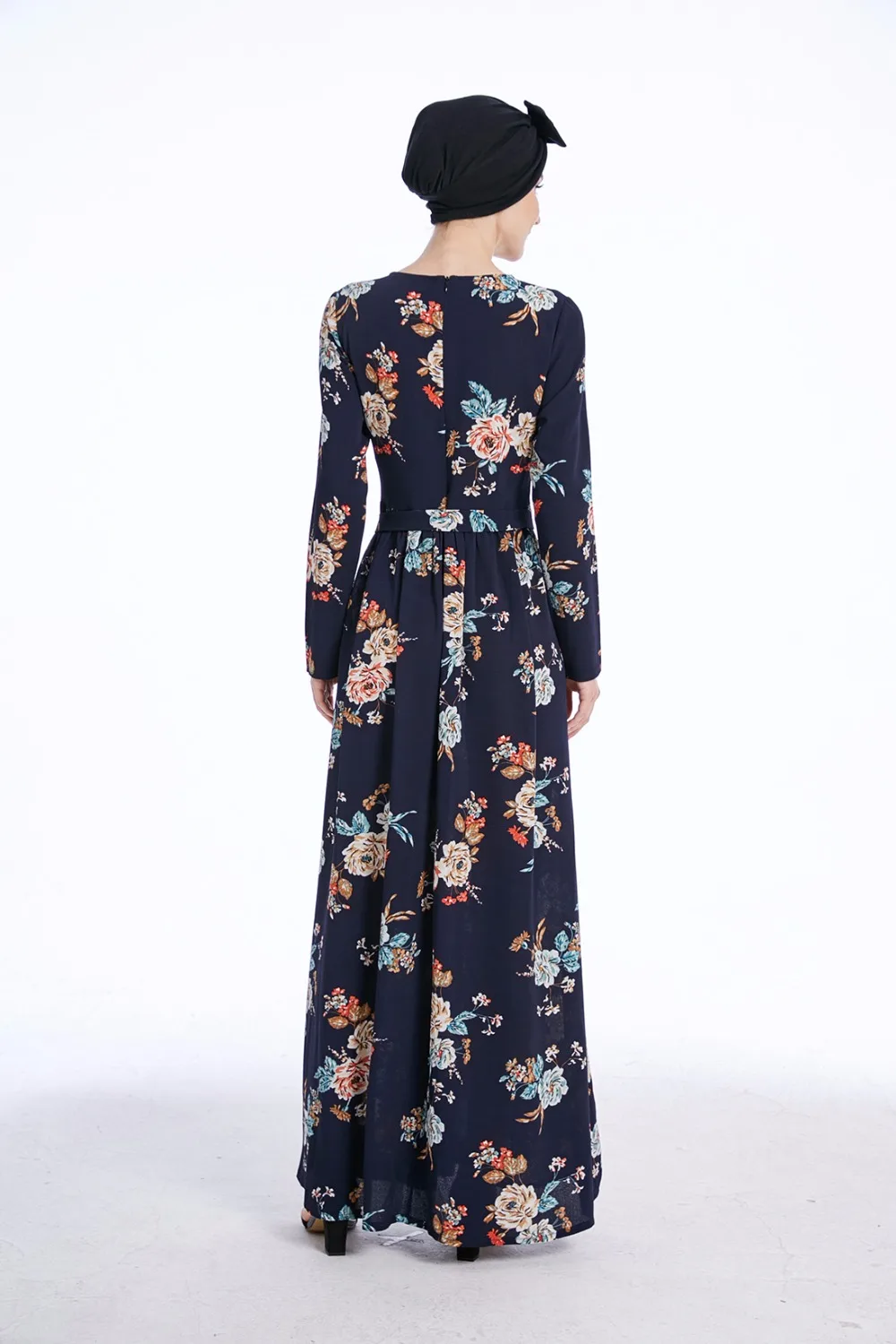 Мусульманское длинное платье из крепа с принтом Abaya кардиган туника кимоно Jubah