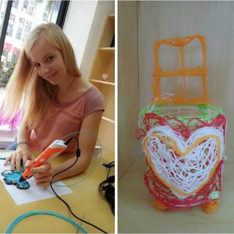Новая модель 3D ручки 3 D ручка для печати с 10 цветными 100 метровыми пластиковыми нитями ABS креативный подарок для дизайна рисования