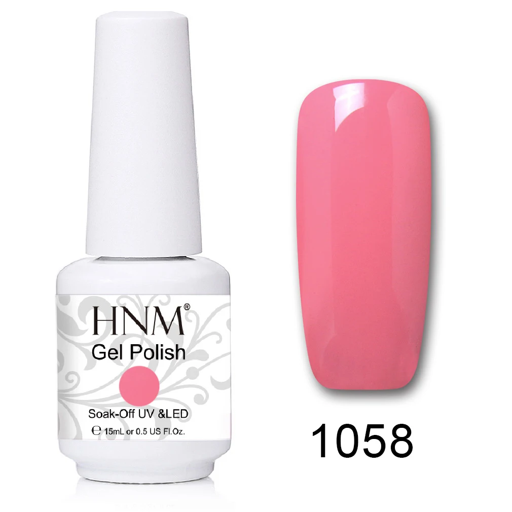 1058 HNM 241 Colors 15ml Pure Glitter UV Gel Nail Polish Soak Off Primer LED Lamp GelLak Hybrid Varnish For Nails Art Enamel Lacquer - Цвет: 1058