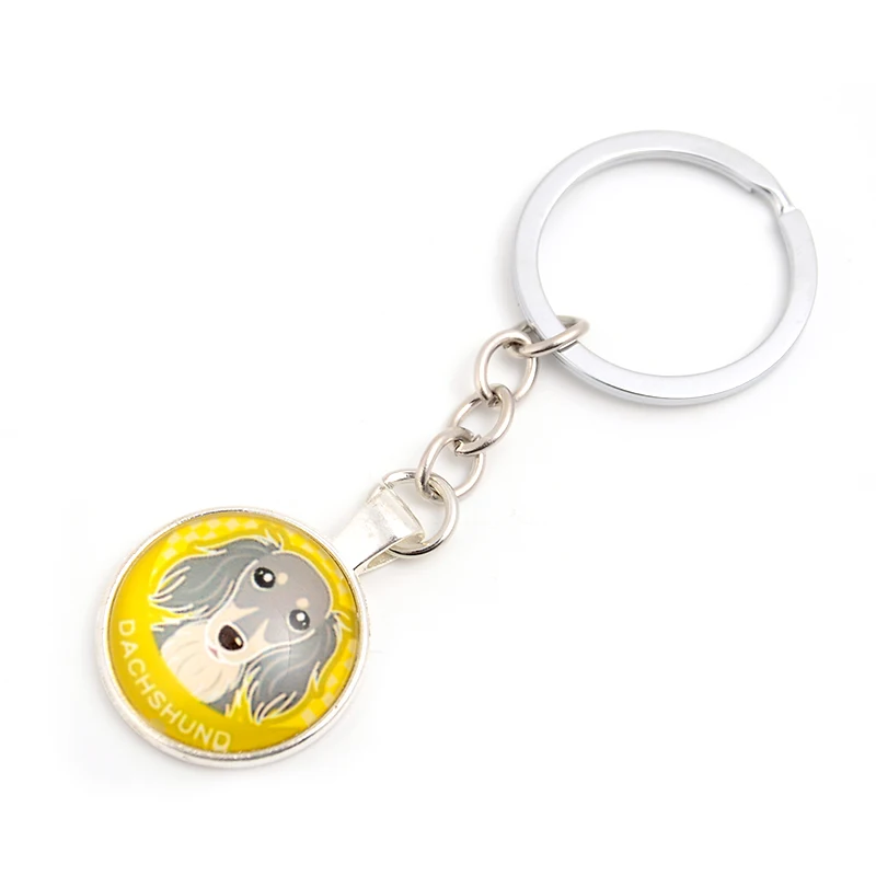 Модное металлическое кольцо для ключей такса очаровательное Собака сделай сам