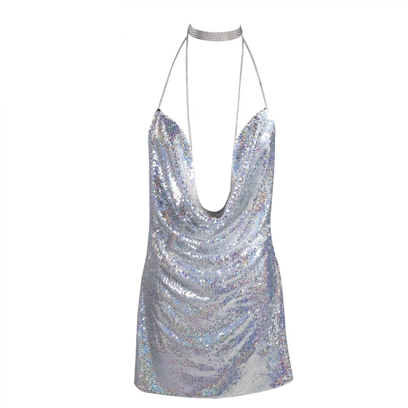 Кендалл Дженнер Новый Blingbling Сексуальная Клуб Платье Глубокий V Блестками Спинки