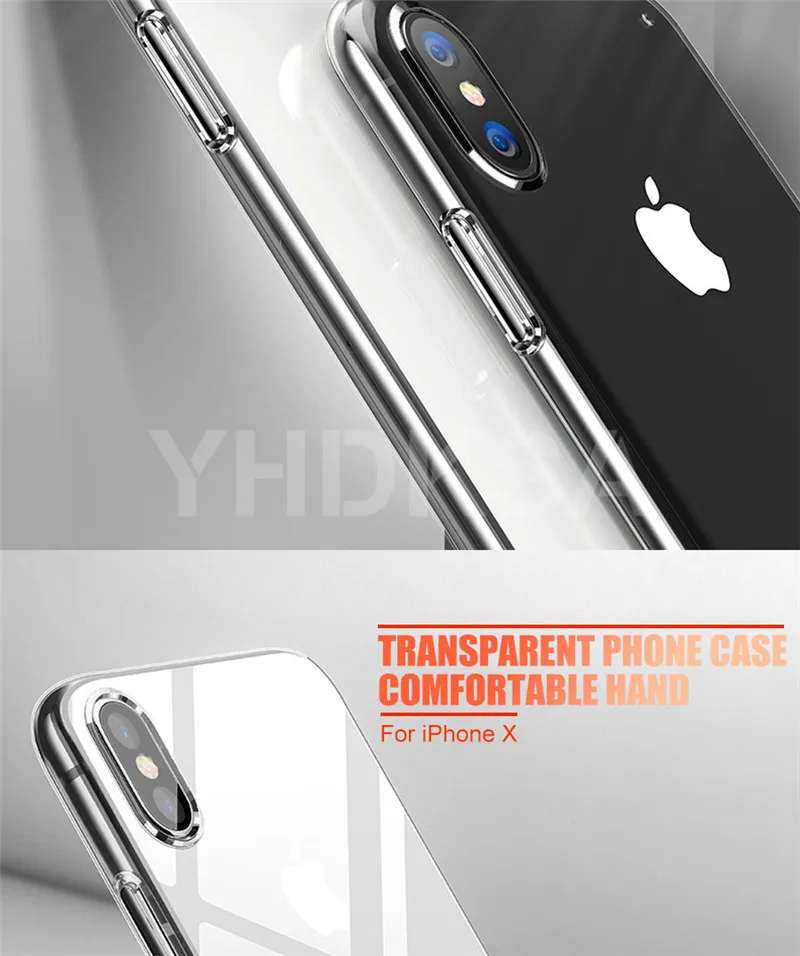 Ультра тонкий прозрачный мягкий ТПУ чехол для iPhone X XR XS Max iPhone 8 7 6 6S Plus 5 5S SE прозрачный силиконовый чехол Coque чехол s