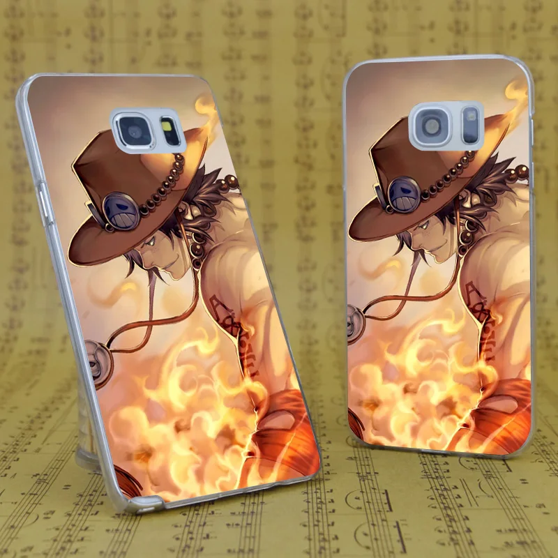 DREAM FOX B0169 Anime One Piece Ace Fashion Transparent Hard PC Case For Samsung Galaxy S 4 5 6 7 8 Mini Edge Plus Note 3 |