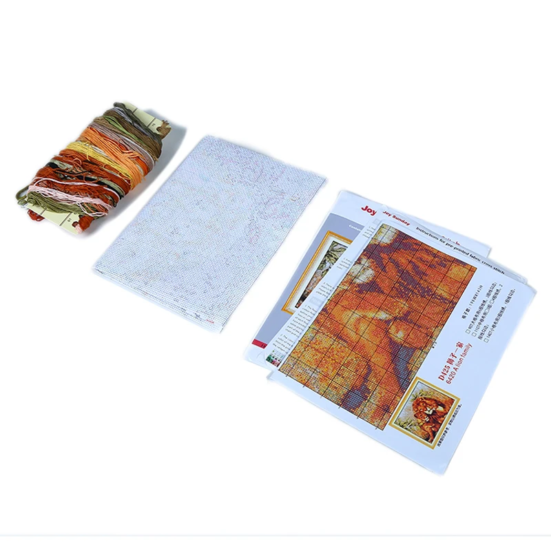 

DIY Needlework Lion Family! 11CT 14CT DMC Counted Cross Stitch Kits For Embroidery Knitting Needles Handmade Patchwork Crafts