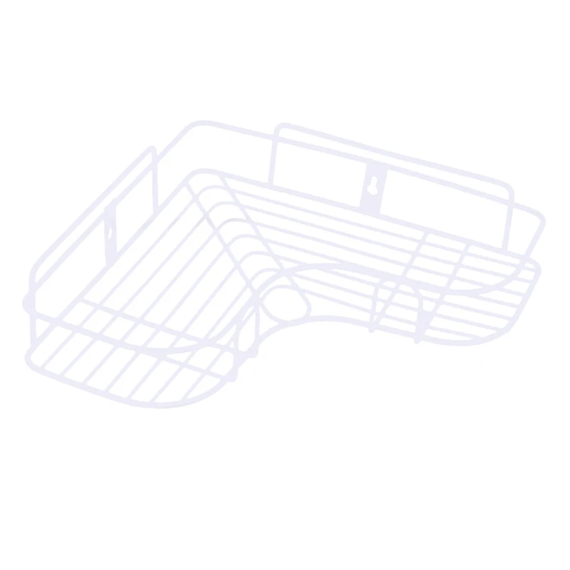 Белый Bathroom Accessories Punch Free Corner Bathroom Shelf Bathroom Fixtures Wrought Iron Storage Rack Kitchen Tripod Wall Shelf - Цвет: Белый
