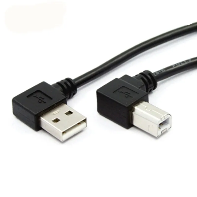 

Левый Угловой 90 градусов USB 2,0 A папа-B папа Угловой кабель для принтера сканера 1 м