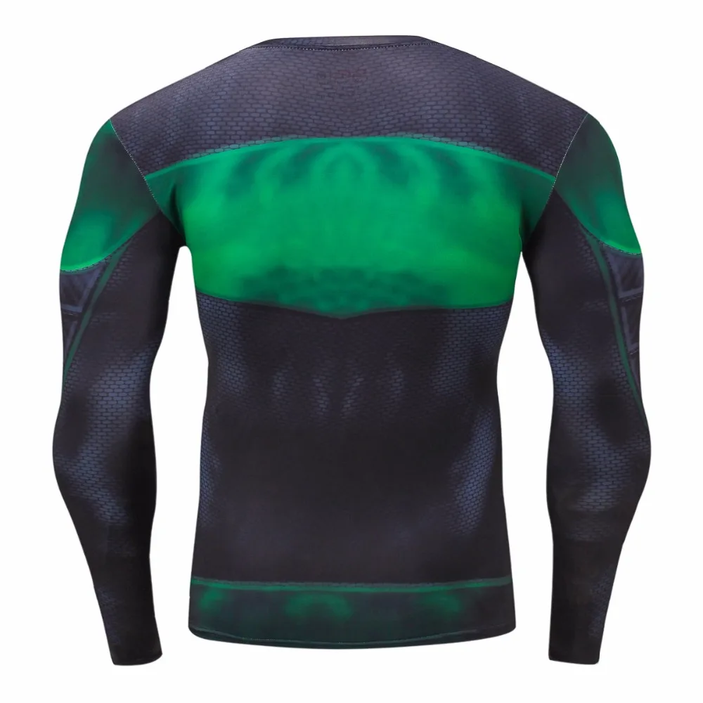 The Avengers Green Lantern Compression Suit Workout Fitness Long Sleeve 3D Print Shirt Sportswear Bodybuilding Leggings | Мужская одежда - Фото №1
