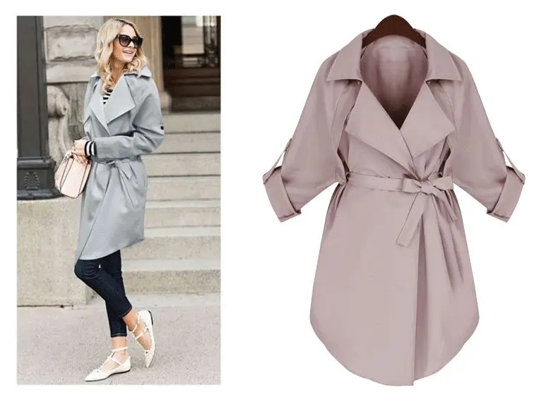 Женские офисные стиль весна осень женская одежда свободный тип куртка длинное