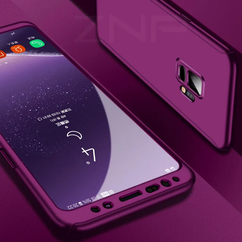 ZNP 360 градусов противоударный чехол для телефона для samsung Galaxy S9 S8 Plus Note 8 9 чехол для samsung S7 Edge S8 защитный чехол s - Цвет: Purple