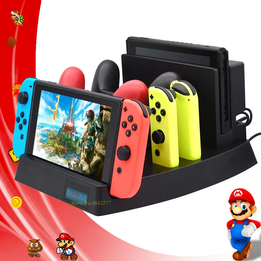 Аксессуары для док станции Nintendo Switch зарядная станция консоль Nintendoswitch Pro контроллер Joycon подставка игр
