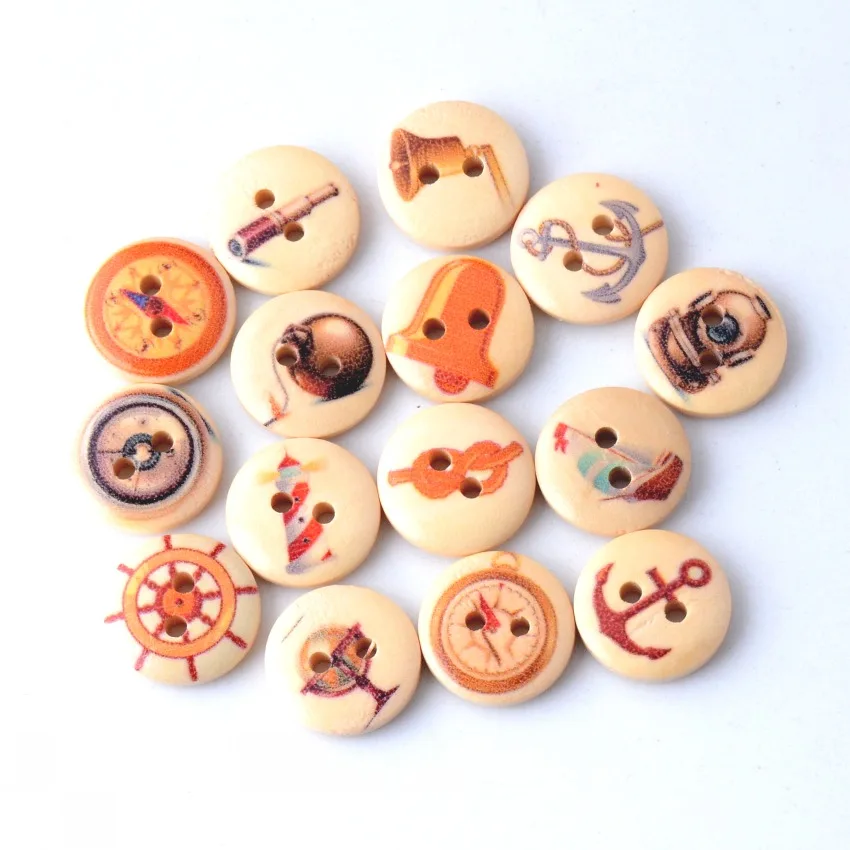 Бесплатная доставка 50 шт Случайные Смешанные 2 отверстия печати навигации