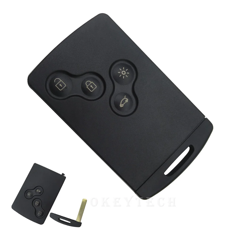 Smart Card Remote car Key Shell Case Fob 4 Button For Renault clios Laguna kangoo megane 1 2 duster master Koleos scenic 3 key | Автомобили