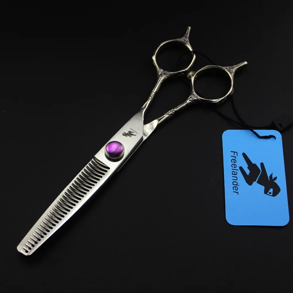 

Freelander 6.0" Professional Human Hair Scissors Set Barber Razor Edge Hairdressing Scissors Set,Twin Tail Plum carving handle