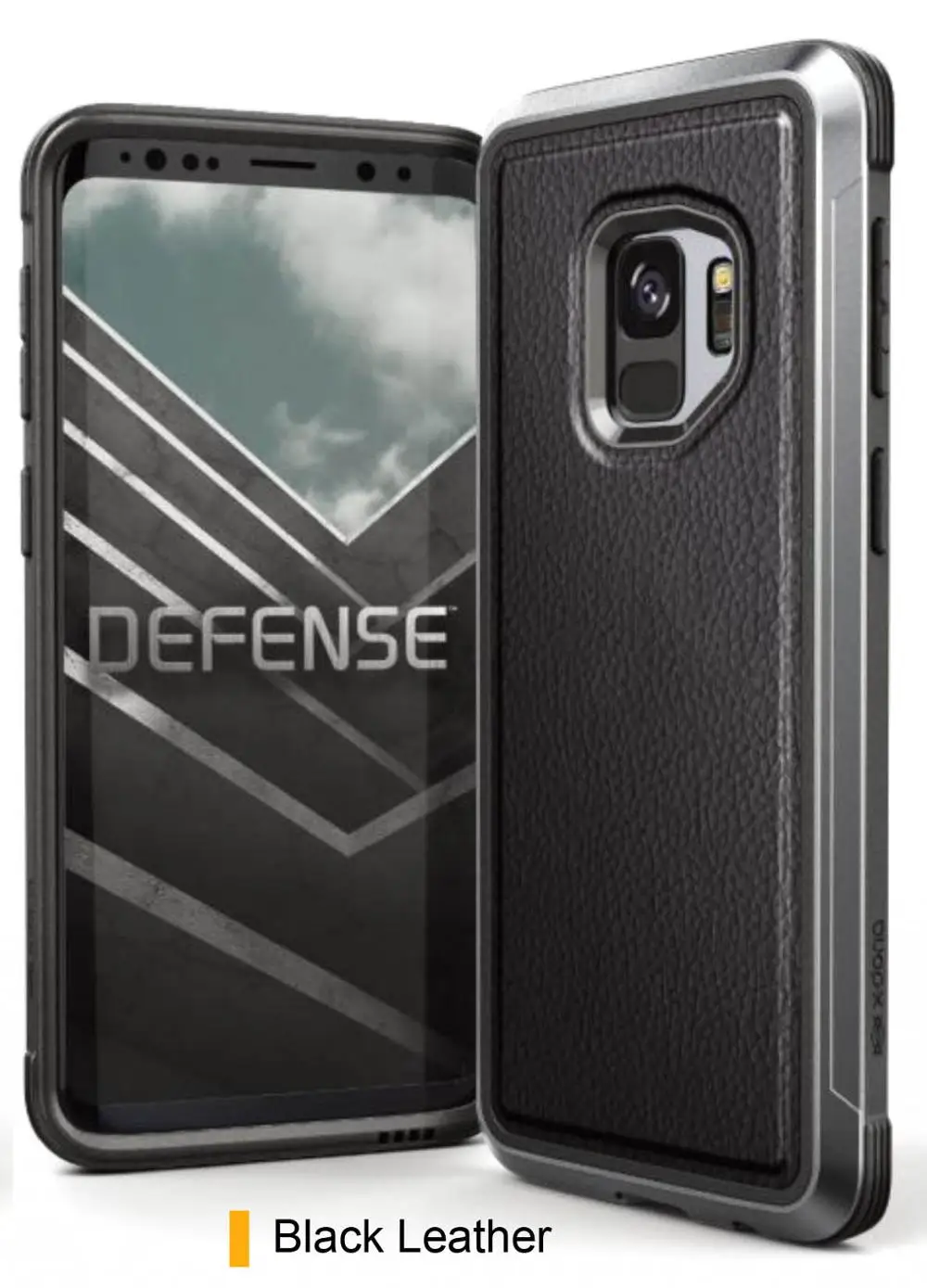 X-doria Defense Lux чехол для samsung Galaxy S9 и S9 Plus, военный класс, протестированный, ТПУ и алюминий, Премиум Защитный чехол - Цвет: Black Leather