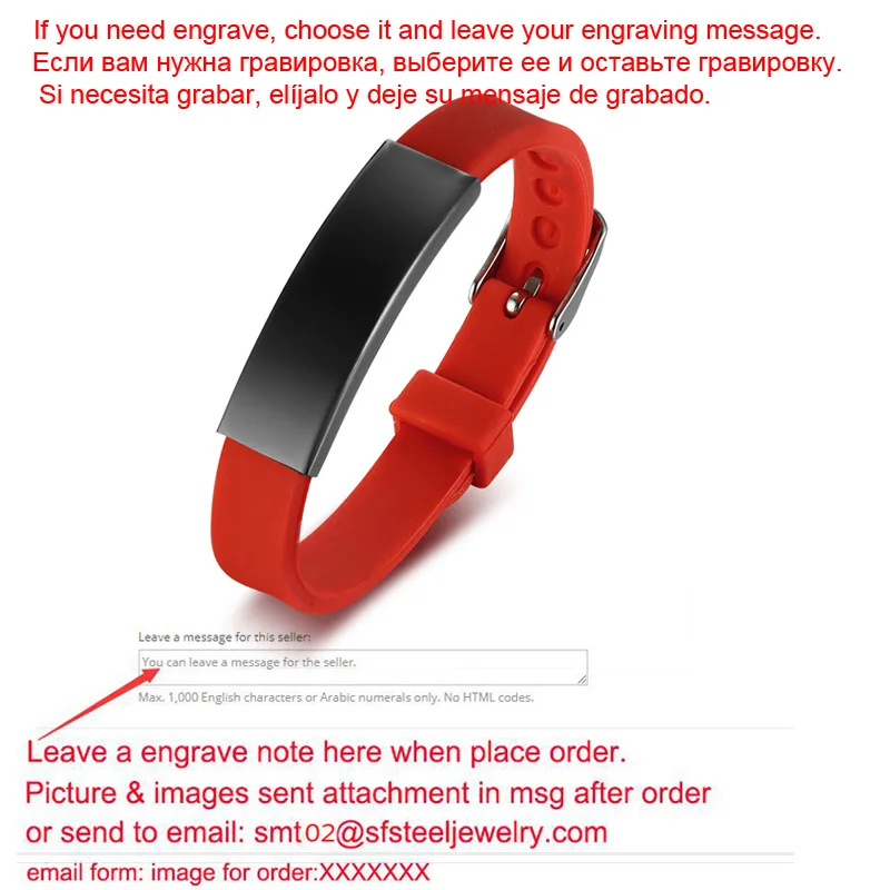 Red add engraving8 Персонализированный резиновый силиконовый Браслет ID детский браслет регулируемый скользящий пользовательское имя для детей женщин мужчин и мальчиков - Окраска металла: Red add engraving8