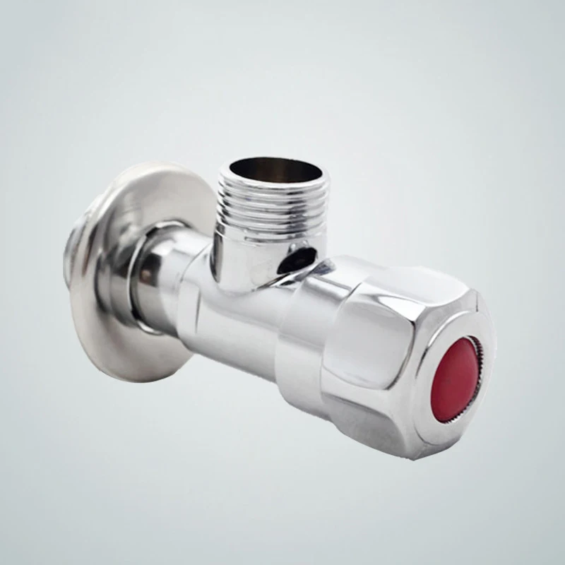 Медный позолоченный треугольный клапан для горячей и холодной воды