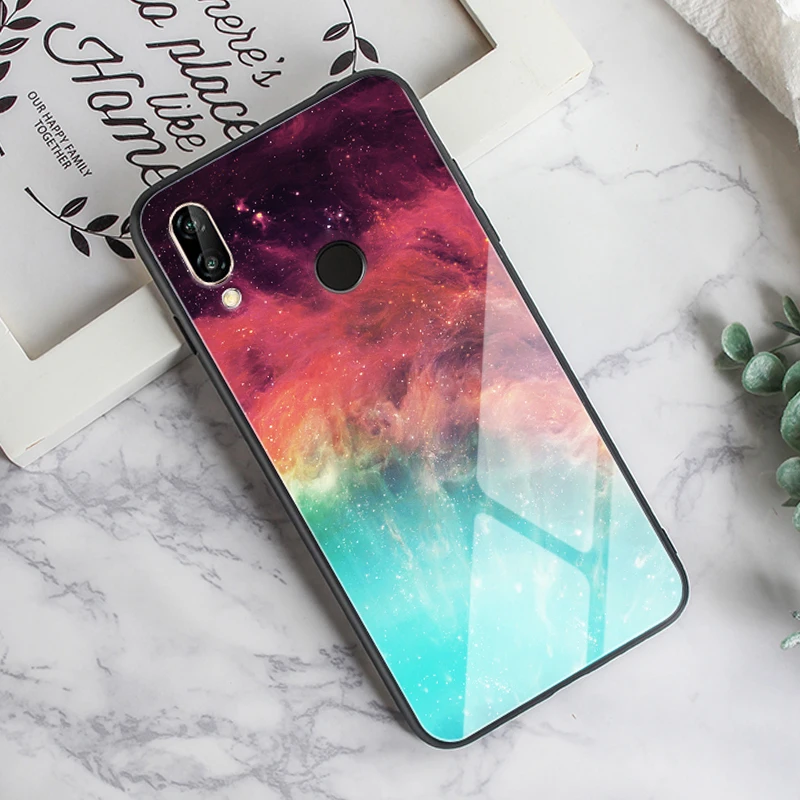 Чехол GFAITH для Honor 8X чехол с принтом из закаленного стекла и перьев со звездным