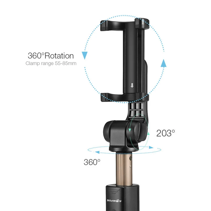 BlitzWolf BS3 Универсальный беспроводной Bluetooth Selfie Stick Мини Штатив Выдвижной Складной Монопод Live Stream Travel для iPhone 11 Pro X XR 8 Для Samsung Xiaomi 9 Huawei P30 Pro Смартфон