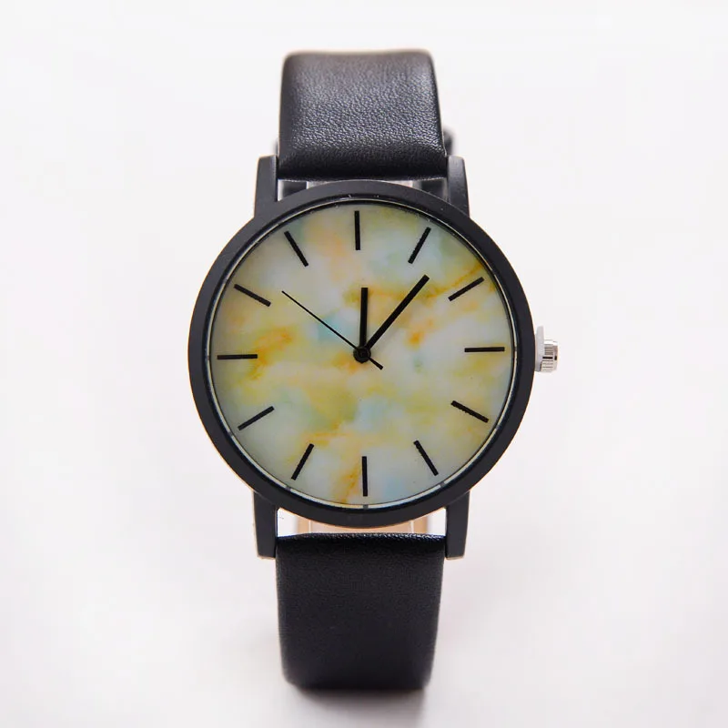 Для любителей мрамора стиль Женские часы брендовые кожаные кварцевые мужские