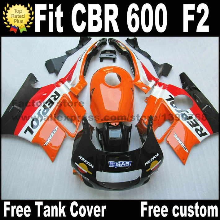 Настраиваемый комплект обтекателей для HONDA CBR 600 F2 1991 1992 1993 1994 Обтекатели CBR600 91 92 93