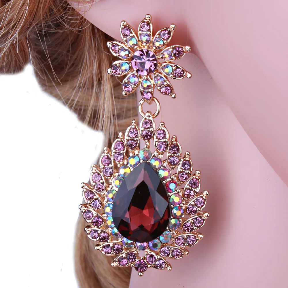 Женские серьги подвески с кристаллами стразы свадебные украшения|crystal rhinestone