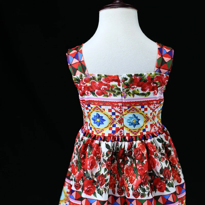 Летние брендовые богемные юбки с розами для мамы и маленьких девочек праздничная