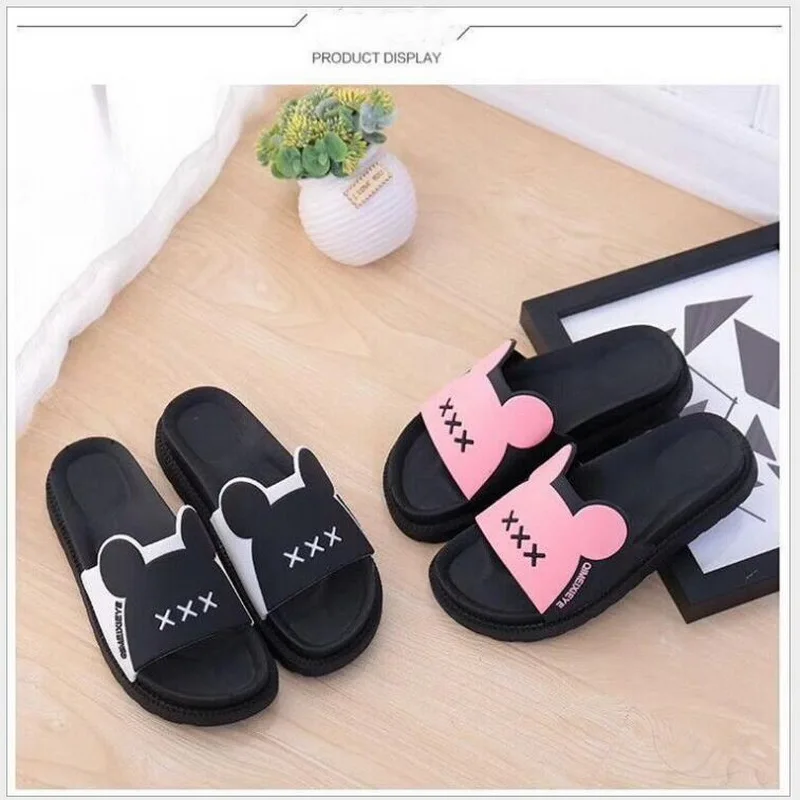 

Slippers Women Flat Slides Summer Casual Beach Flip Flops Shoes Non-slip Indoor House Home Slippers