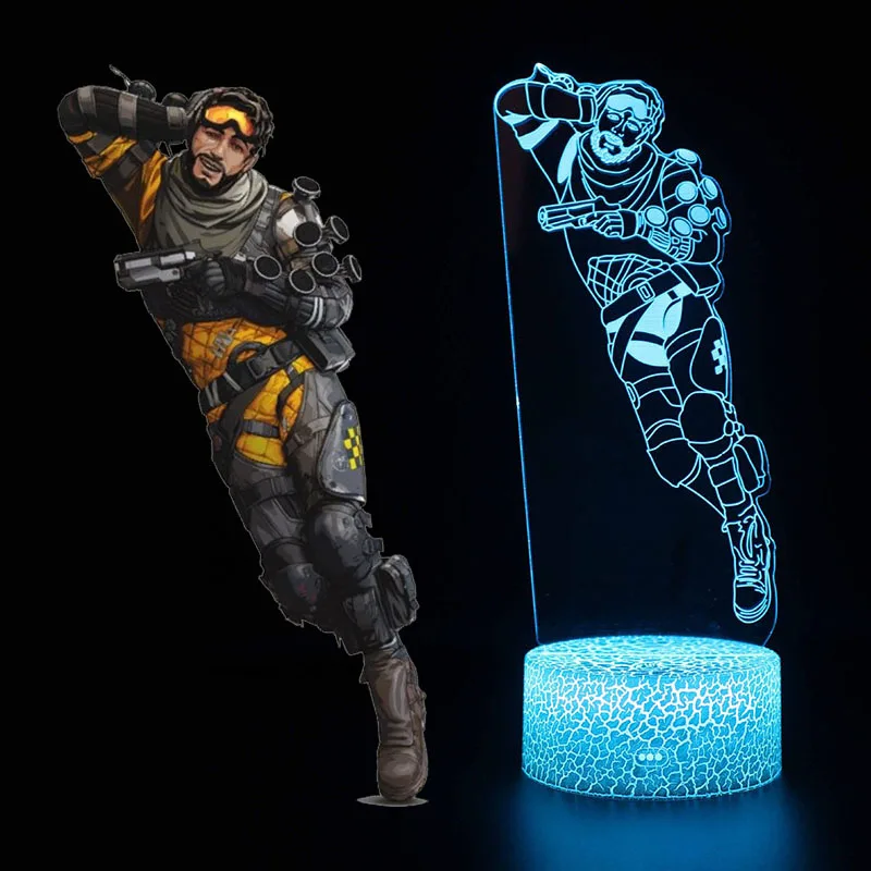 Новинка, 3D иллюзия, светодиодная лампа, Apex Legends Pathfinder, фигурка, Ночной светильник, защита для детей, подарок, APEX, игрушки для геймеров