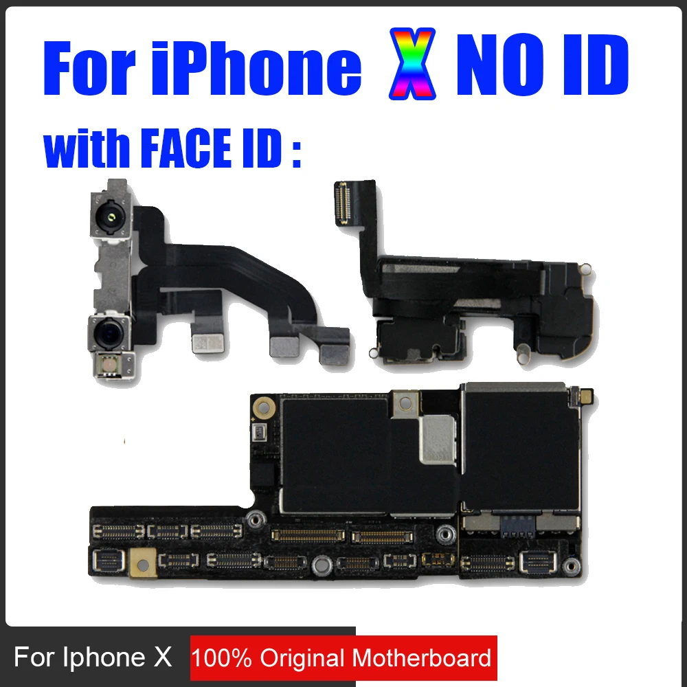 Для iphone X материнская плата с лицом ID/без лица ID, с Бесплатный iCloud разблокированный для iphone x материнская плата 64 Гб/256 ГБ