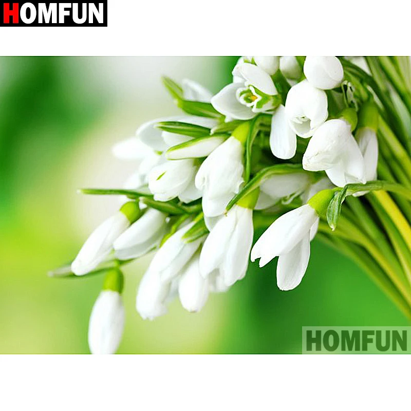 

Алмазная 5D Вышивка HOMFUN «цветы», картина из квадратных/круглых страз «сделай сам», вышивка крестиком, A07938