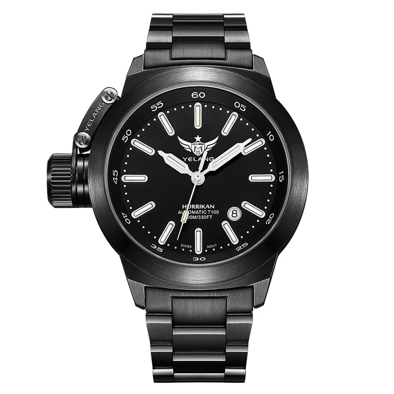 Часы YELANG V1022 T100 Tritium светящиеся армейские мужские автоматические механические