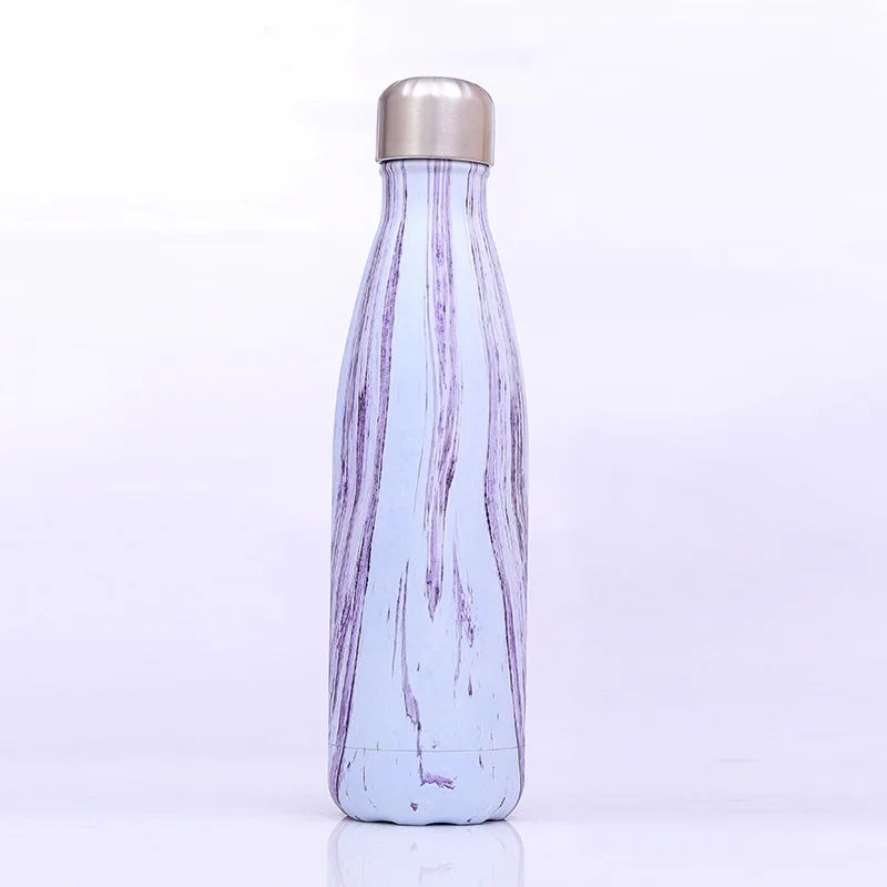 Wood grain-lily 500 мл термо-бутылка из нержавеющей стали, Термокружка для холодной воды, для занятий спортом на открытом воздухе, бутылки для воды, чайник для питья, термос - Цвет: Wood grain-lily
