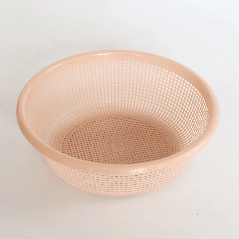 Pink M WIILII пластиковая кухонная корзина для мытья овощей и фруктов, круглая пустотелая корзина для слива - Цвет: Pink M