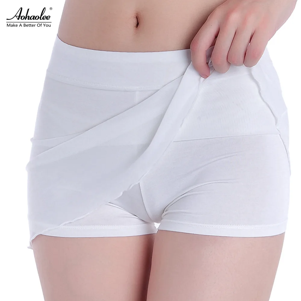 White Aohaolee женские трусы из спандекса для мальчиков, бесшовные трусы для похудения, безопасные штаны для похудения, нижнее белье для женщин, шорты-боксеры - Цвет: White