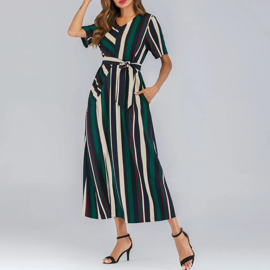 Женское Свободное платье с v-образным вырезом винтажное свободное из полиэстера