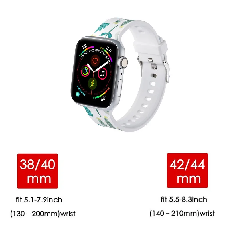 Дизайнерский силиконовый ремешок для наручных часов для Apple Watch серии 5/4 40 мм 44 мм спортивный браслет для iWatch 3 2 1 42 мм 38 мм