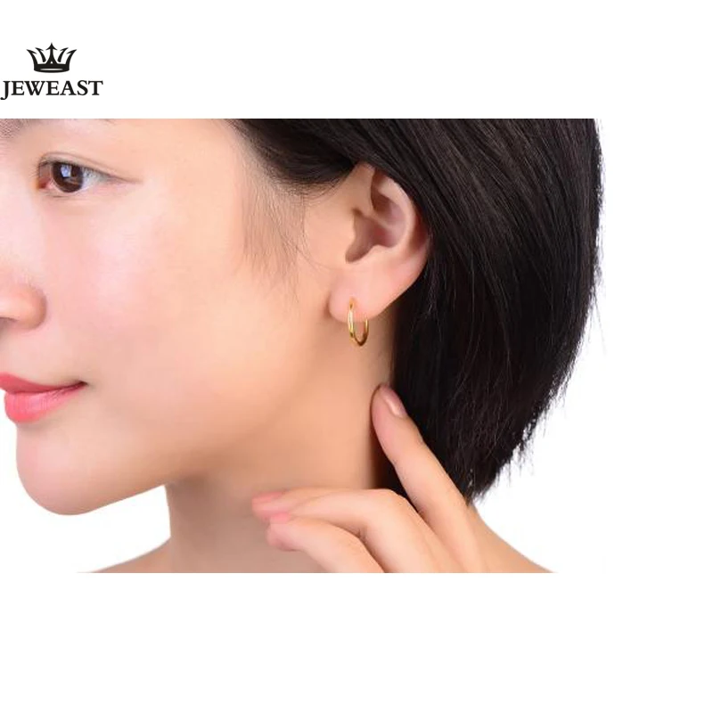 24k чистое золото серьги-кольца гладкие круглые сферические Настоящее 999 Твердые