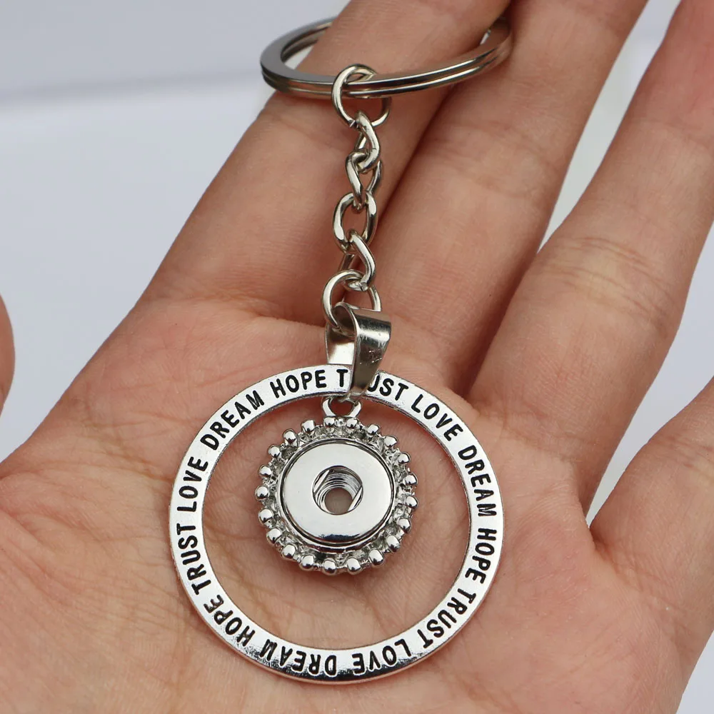 Wholesale Vintage Dream Hope Trust Love Letter Keyring Metal Diy 18mm Snap Buttons Keychain For Men Jewelry NKR012 | Украшения и