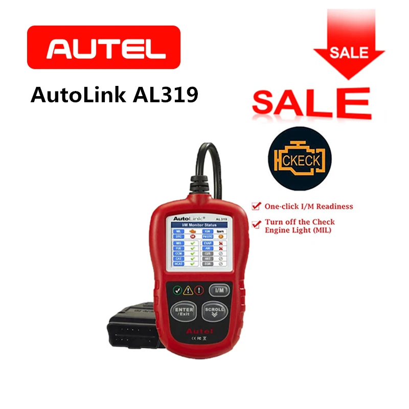 Autel AutoLink AL319 диагностический инструмент DIY OBDII Автомобильный сканер кода